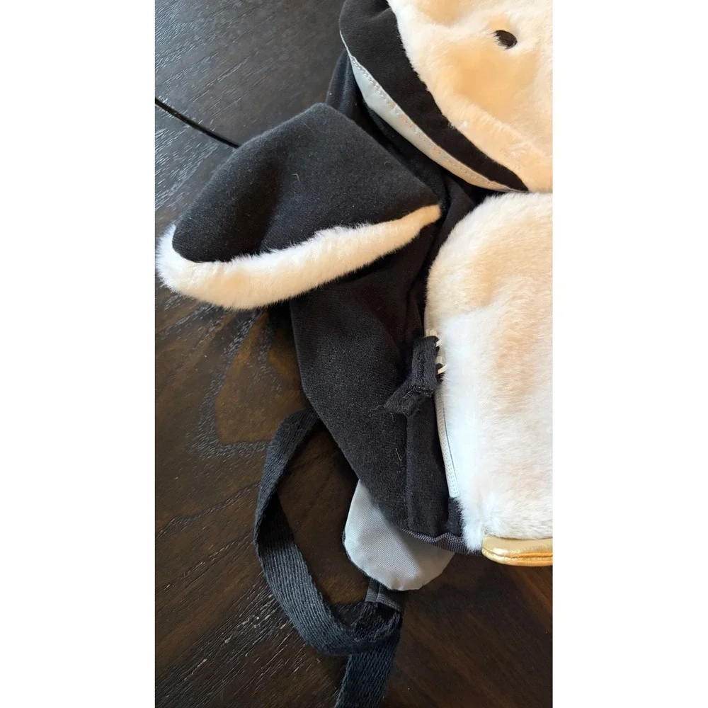 Lands' End Penguin Backpack Kids Small Black Excellent Faux Fur Animal Bag
